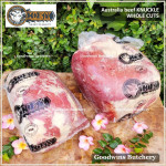 Beef KNUCKLE frozen daging paha rendang Australia DADU DICED CUBED CUTS 1.5" 4cm (price/pack 600g)